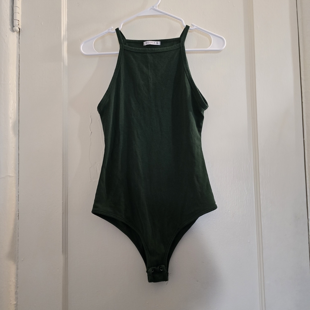 ReoRia Green Bodysuit Top Elegant Design